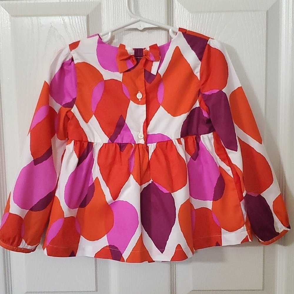 Gymboree Colorful Berry Orange Pink Cream Long Sleeve Top Toddler Girls Size 4T - Picture 7 of 9